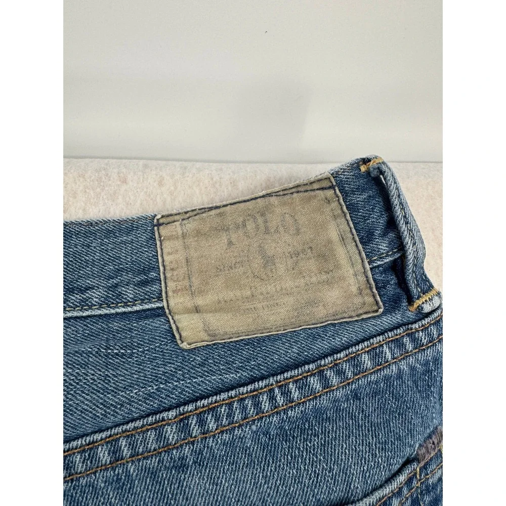 Polo Ralph Lauren Mens Classic Fit S67 Blue Denim Jeans 36x36 Tall Retro